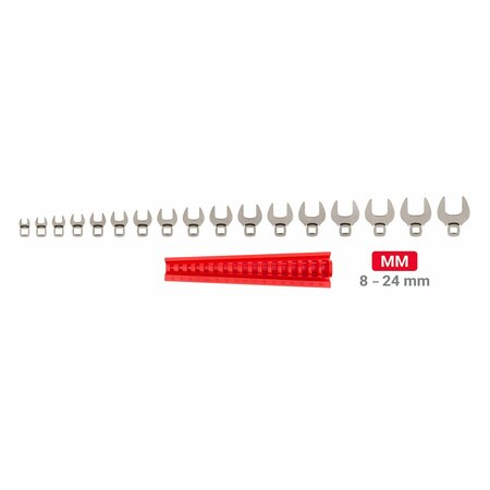 Tekton 3/8 in. Drive Metric, 17 pcs, Electroless nickel WCF95201